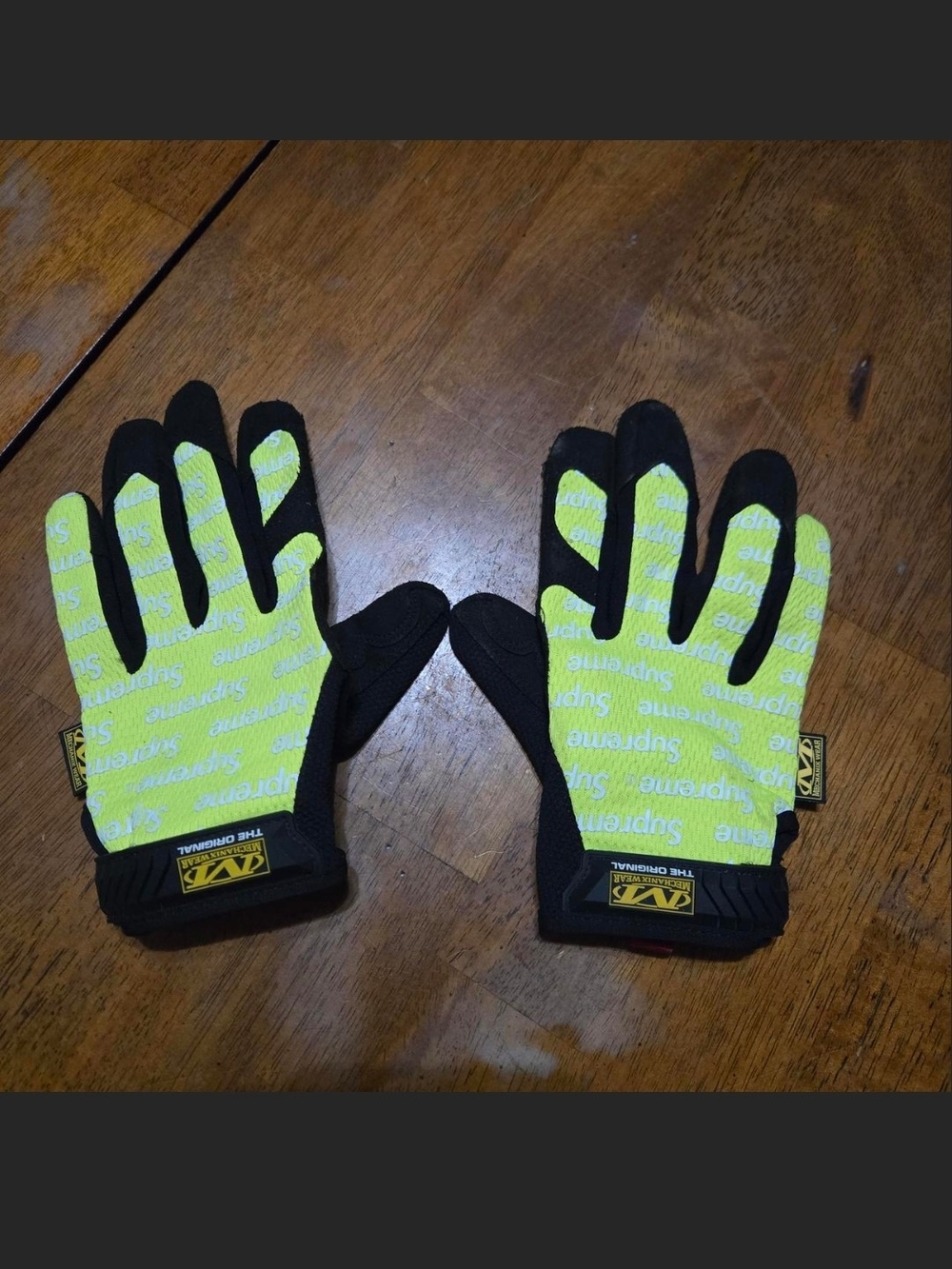 Supreme Neon Yellow and Black Gloves